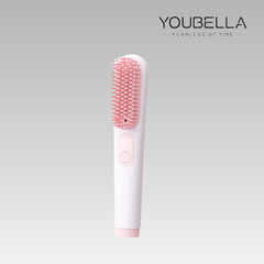 Portable Rechargeable Hair Straightener Brush Negative Ion Mini Hair Straightener Brush