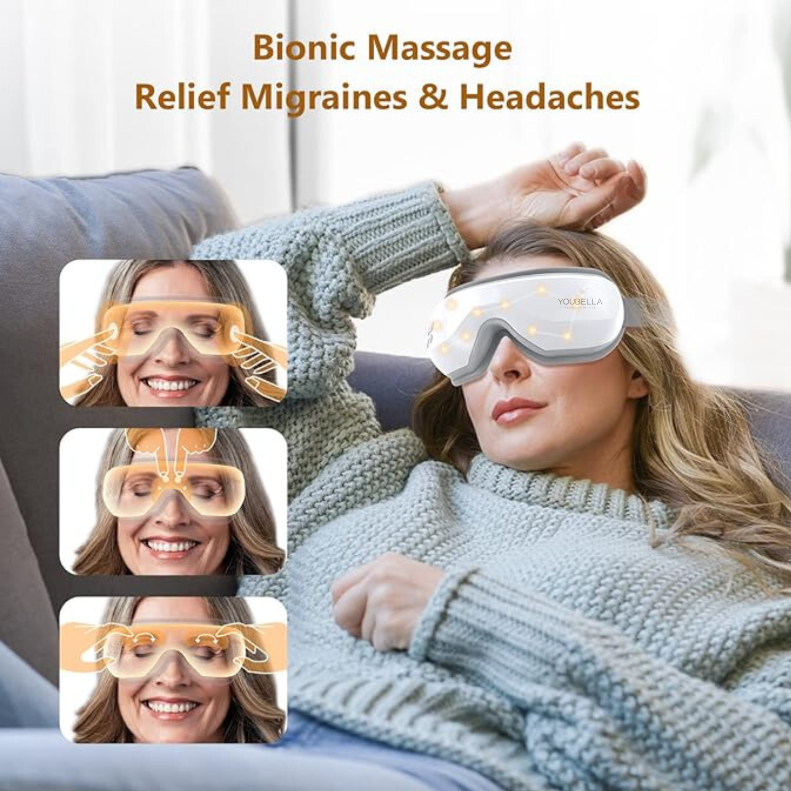 Bluetooth Heated Eye Massager for Migraines