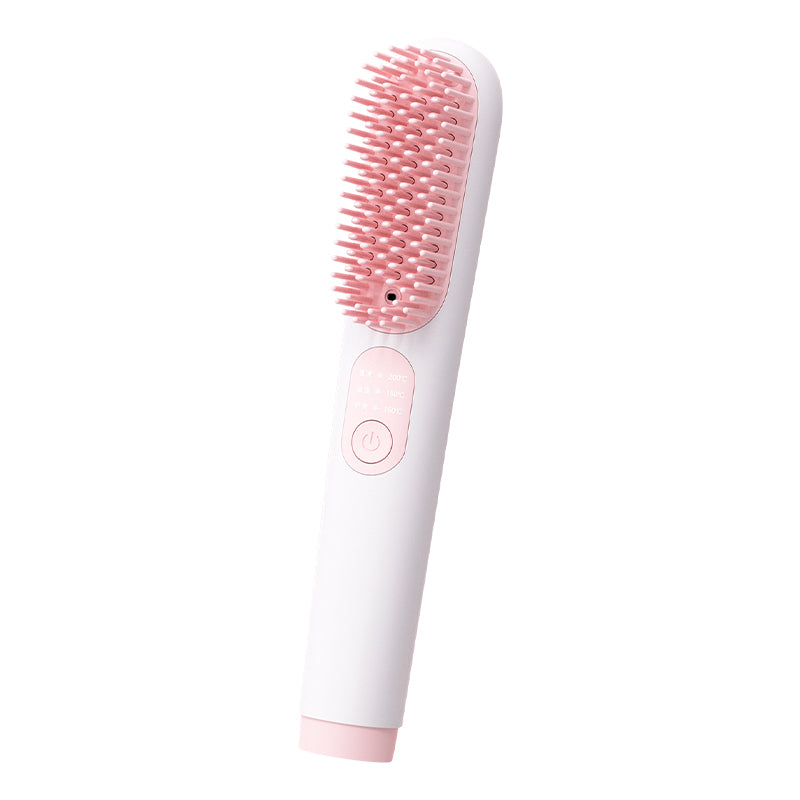 Portable Rechargeable Hair Straightener Brush Negative Ion Mini Hair Straightener Brush